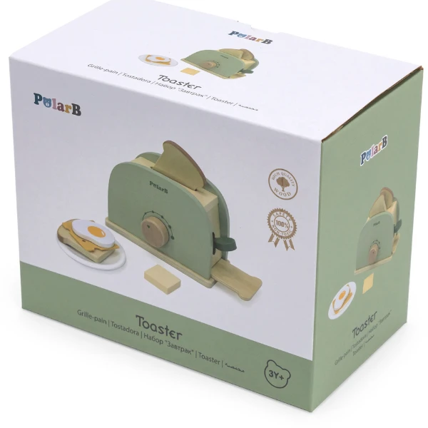 Set de joaca din lemn "mic dejun cu toaster", 7 piese 3