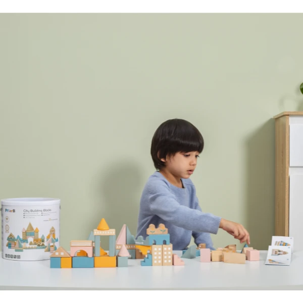 Set de construcție din lemn "cartierul din oraș ", 50 elem. 6