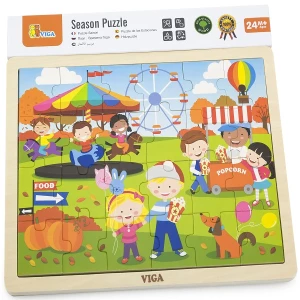 Puzzle din lemn "Anotimpuri: toamna" 24 elem.