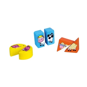 Puzzle-sorter din lemn "animalele de la fermă" Thumbnail 4