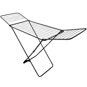 Uscator de rufe stabilo 18 m d0503se, 128 x 55 x 4 cm, 18 m, max. 15 kg, foldable wings, black Thumbnail 2