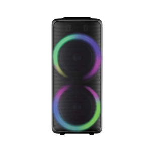 Колонка eden party ed-1006 с 2 беспроводными микрофонами, mega bass, 100 вт, h=82 см, черная