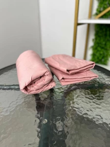 SET LENJERIE DE PAT 3 PIESE,ROZ PALE 180 x 200 x 25 CM