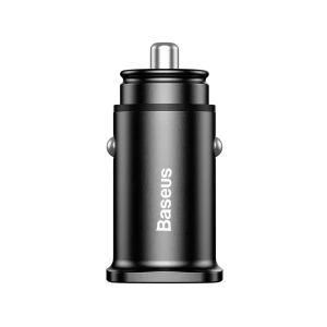 Автомобильное зарядное устройство baseus 2xusb square metal qc3.0 30w, черное Thumbnail 2