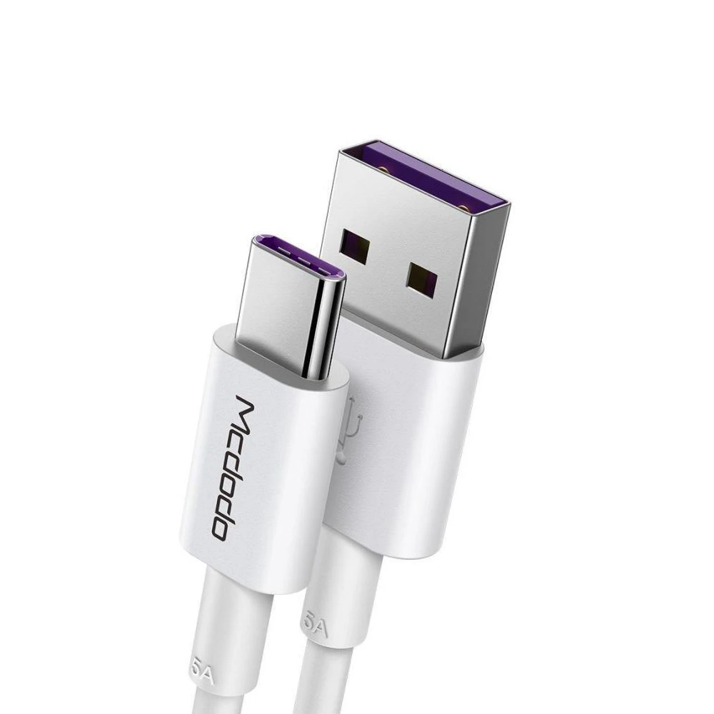 Кабель mcdodo element series usb-a to type-c 5a 100w qc4.0, белый 3