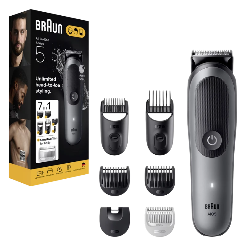 Мужской триммер braun aio5520, серый 5