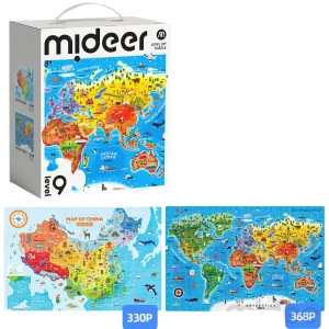 Seria de puzzle-uri "Harta Chinei și Harta Lumii", 2 în 1, nivelul 9