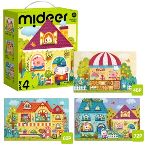 Seria de puzzle-uri "Orășelul de basm", 3 în 1, nivelul 4