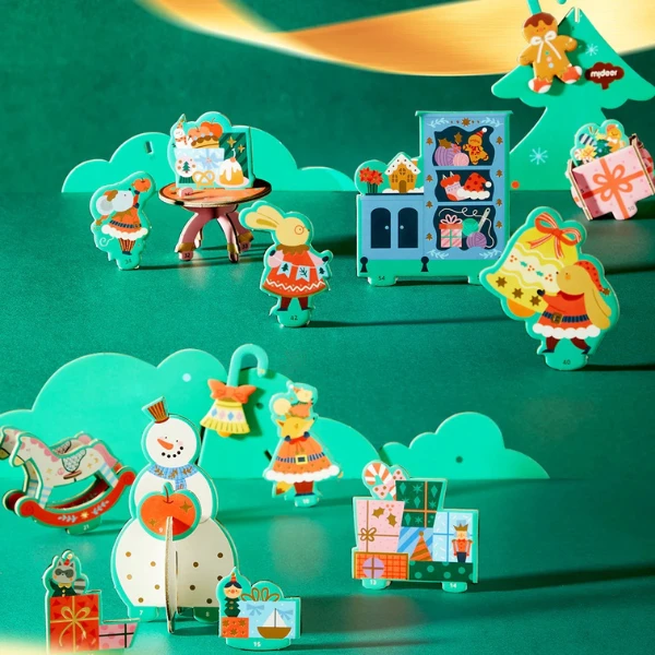 Puzzle 3d muzical rotativ de crăciun "atelierul lui moș crăciun" 6