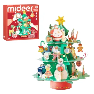 Puzzle 3d muzical rotativ de crăciun "atelierul lui moș crăciun"