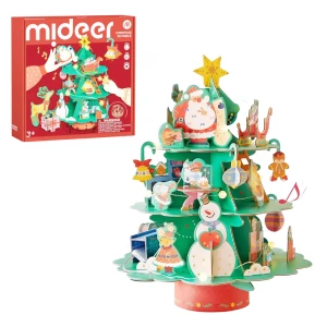 Puzzle 3D muzical rotativ de Crăciun "Atelierul lui Moș Crăciun"