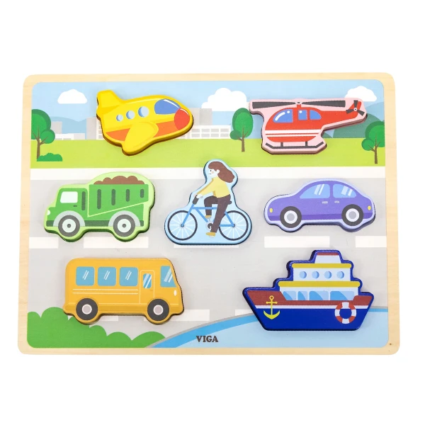 Puzzle tactil - inserție "transport", 7 elem. 2