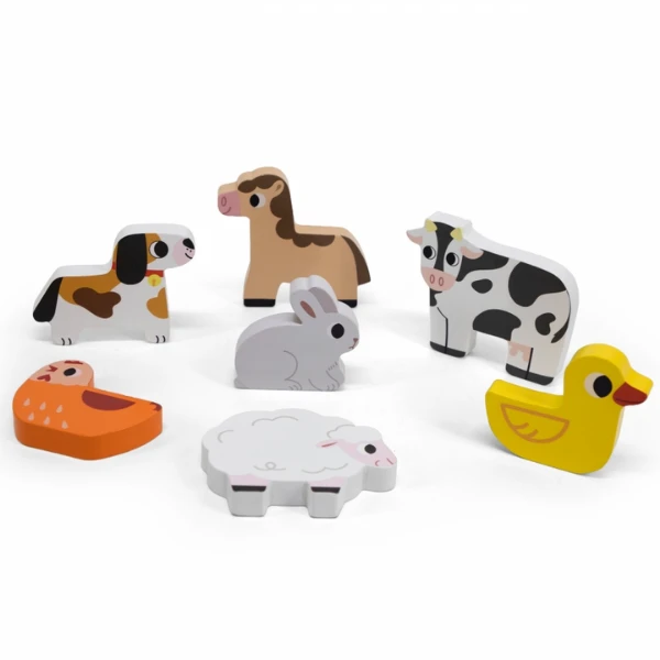 Puzzle tactil - inserție "ferma", 7 elem. 3