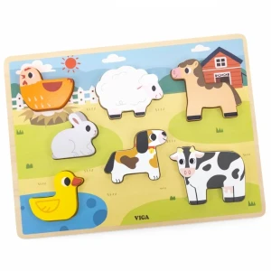 Puzzle tactil - inserție "ferma", 7 elem. Thumbnail 2