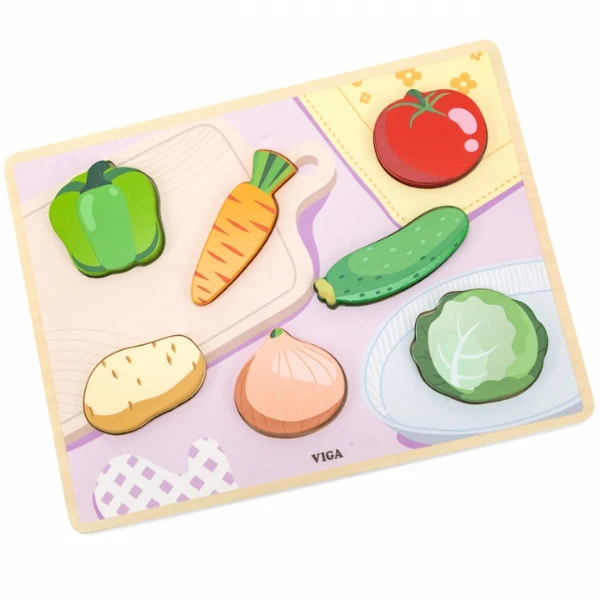 Puzzle tactil - inserție "legume", 7 elem. 2