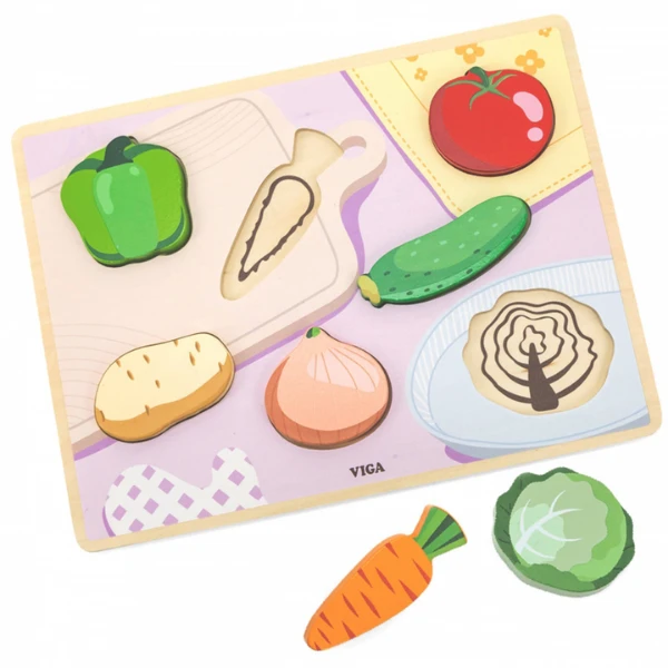 Puzzle tactil - inserție "legume", 7 elem. 4