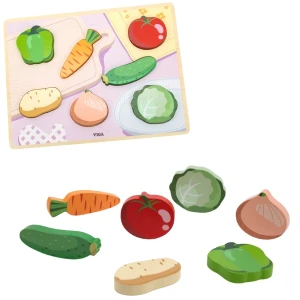 Puzzle tactil - inserție "legume", 7 elem.