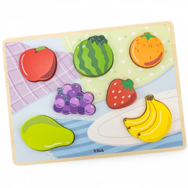Puzzle tactil - inserție "fructe", 7 elem. 2