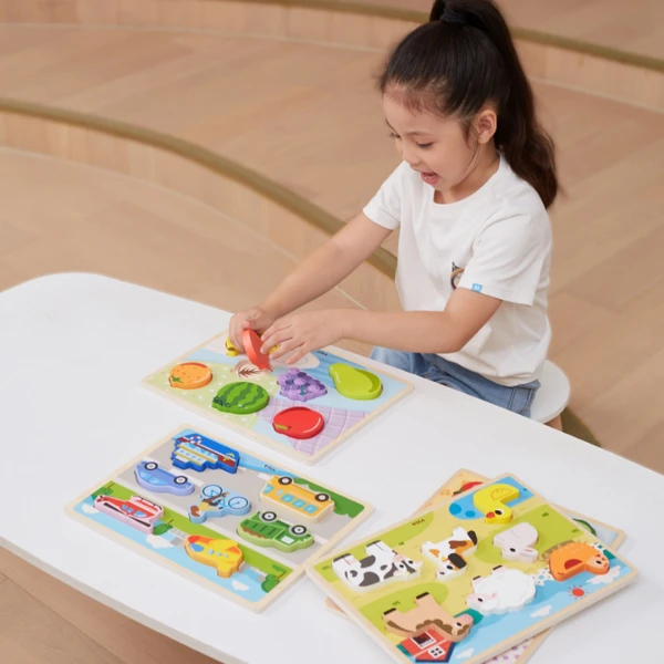 Puzzle tactil - inserție "fructe", 7 elem. 5