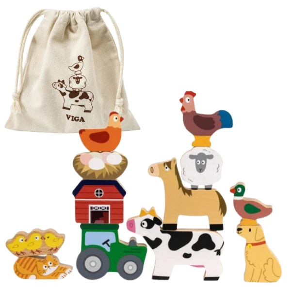 Set de figurine din lemn „ferma” 4