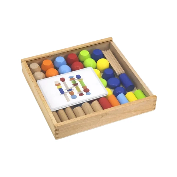 Constructor educativ din lemn "construiește turnul", 46 piese 6