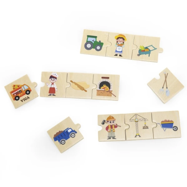 Joc logic de puzzle „profesii și unelte” 24 elem. 4