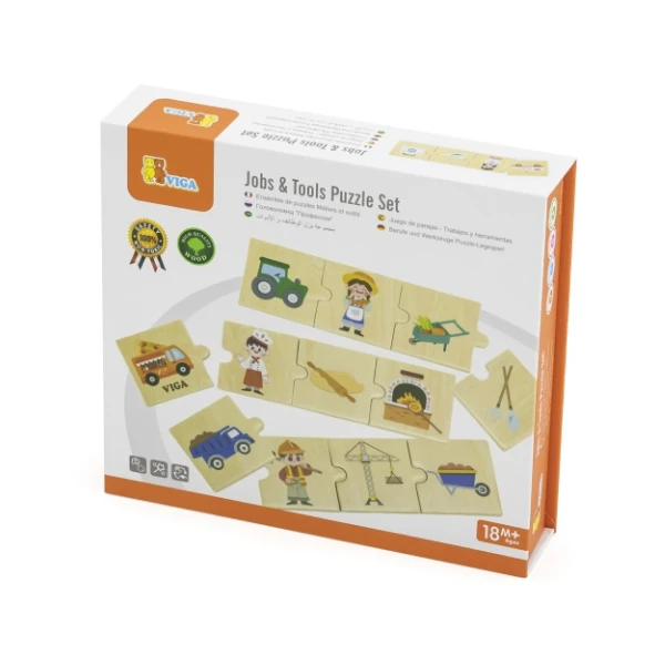Joc logic de puzzle „profesii și unelte” 24 elem. 3