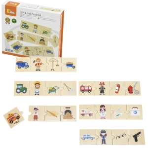 Joc logic de puzzle „profesii și unelte” 24 elem.
