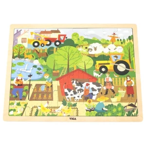 Puzzle din lemn "fermă" 48 elem.