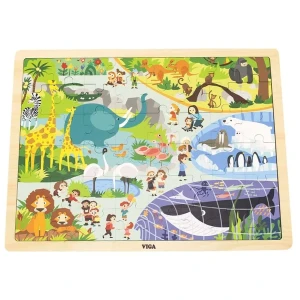 Puzzle din lemn "grădina zoologică" 48 elem.
