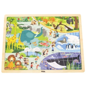Puzzle din lemn "Grădina zoologică" 48 elem.