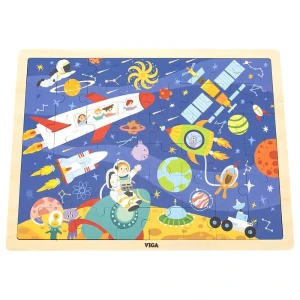 Puzzle din lemn "spațiu" 48 elem.