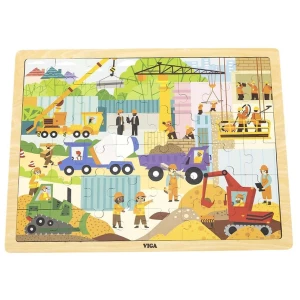 Puzzle din lemn "Șantier" 48 elem.