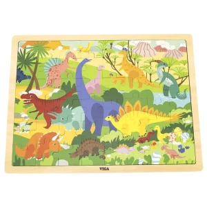 Puzzle din lemn "dinozauri" 48 elem.