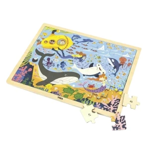 Puzzle din lemn "viața marină" 48 elem. Thumbnail 4