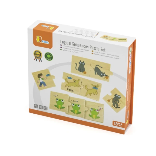 Joc logic de puzzle „acțiunile animalelor” 24 elem. 3