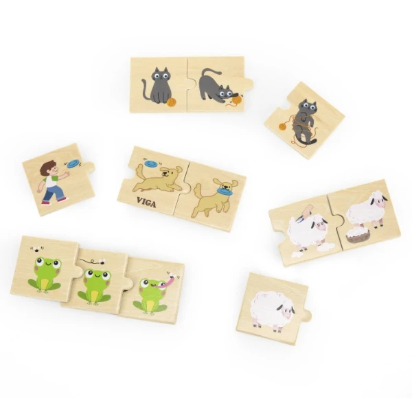 Joc logic de puzzle „acțiunile animalelor” 24 elem. 6