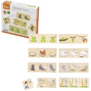Joc logic de puzzle „Acțiunile animalelor” 24 elem.