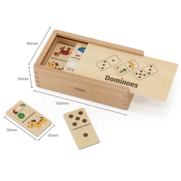 Domino din lemn 2în1 „animale și numere” 4