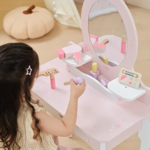 Masă de toaletă din lemn cu accesorii Thumbnail 14