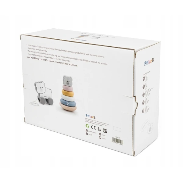 Set de joacă jucărie de tras și piramida "urs polar” 8
