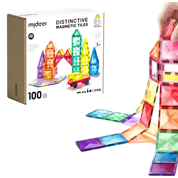 Set multicolor de construcție magnetic, 100 buc. 2