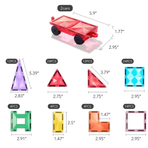 Set multicolor de construcție magnetic, 100 buc. Thumbnail 3
