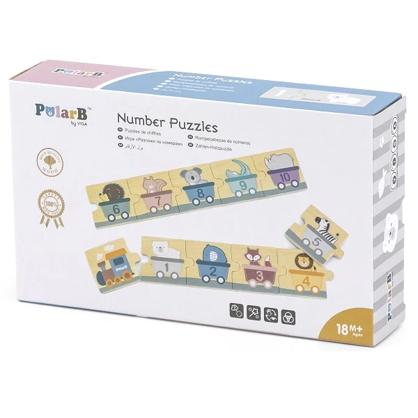 Puzzle din lemn „numere și animale” 3