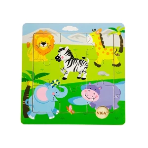 Puzzle din lemn "safari" 9 elem.