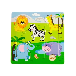 Puzzle din lemn "safari" 9 elem.