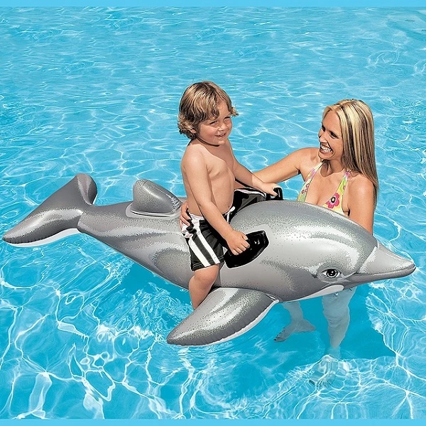 Intex plută-saltea gonflabilă “delfin” cu mânere, 175х66 cm, până la 40 kg, 3+ 2