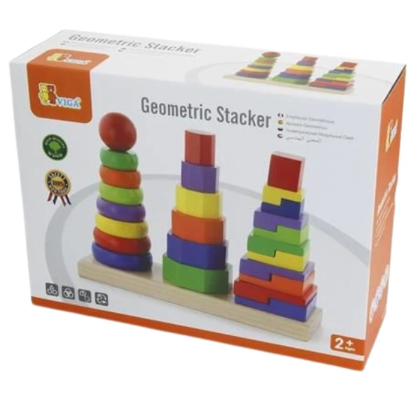 Set piramide din lemn "forme geometrice" 3