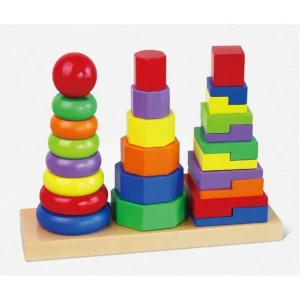Set piramide din lemn "forme geometrice" Thumbnail 2