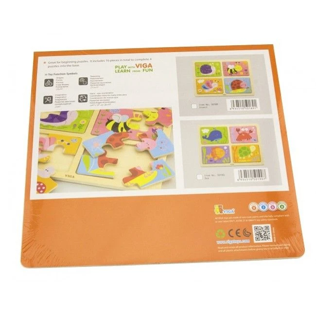 Puzzle din lemn 4 în 1 „insecte” 3